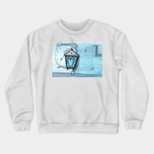 Bryn Mawr Light Blue Owl Lantern Crewneck Sweatshirt